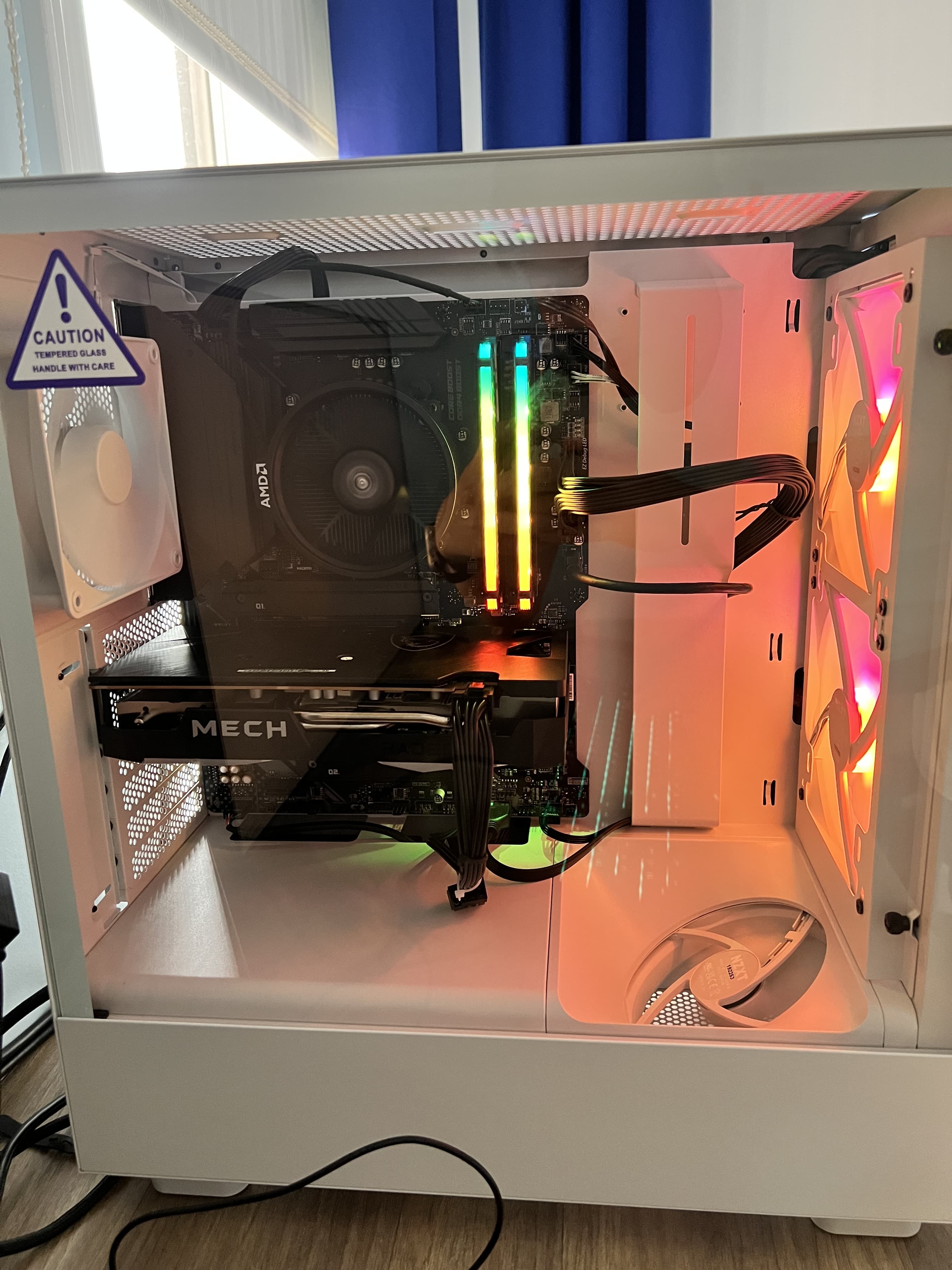 An image of a PC that I built for my cousin (close up angle)